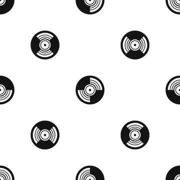 Gramophone vinyl LP record pattern seamless black Stockillustratie