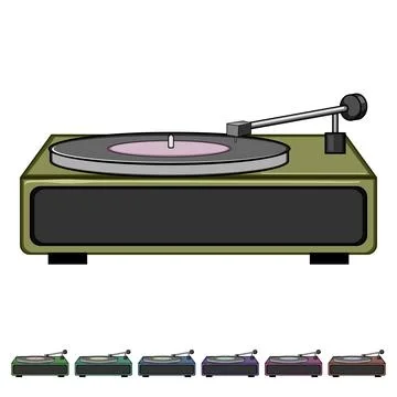 Gramophone vinyl player cartoon vector graphic Stock Illustration