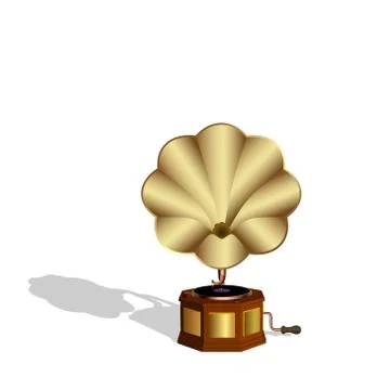Gramophone.Isolated on white background. Vector illustration. Front view. 스톡 일러스트