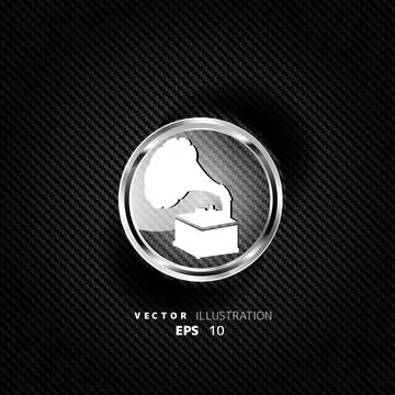 Gramophone,old retro record player icon Stock Illustration