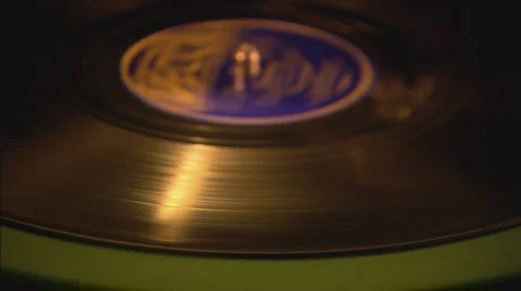 GramophoneRecordandNeedleCU Stockbeeldmateriaal 400148