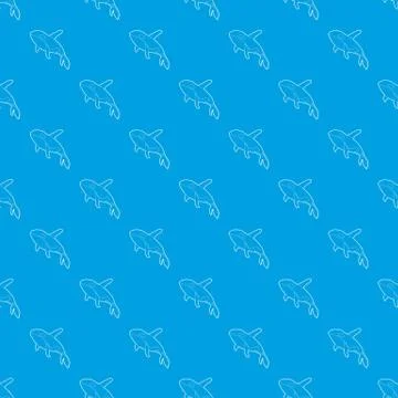 Grampus pattern vector seamless blue Illustrazione stock