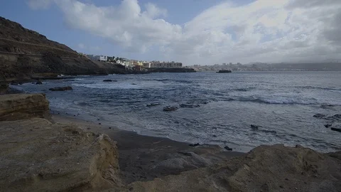 Gran Canaria shore Stock Footage 86384034