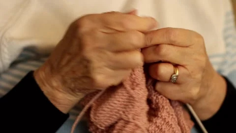 Gran knitting Stock Footage 247327248
