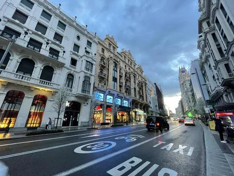Gran Via Madrid Fotos de archivo