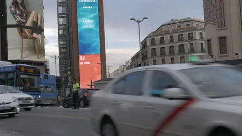 Gran Via in Madrid, Spain Stock Footage 158885831