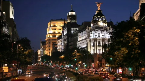 Gran Via in Madrid Video Stock Footage 239264