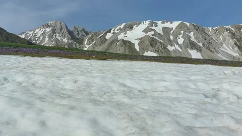 Gran Sasso d'Italia in Spring Stock Footage 198527088