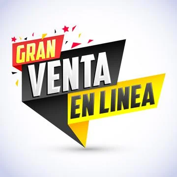 Gran Venta en Linea, Great Online Sale Spanish text, vector design. Stock Illustration