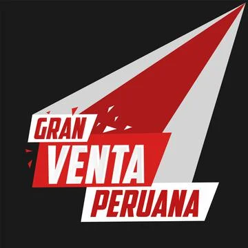 Gran venta Peruana, Peruvian Big Sale spanish text, online sale vector. Ilustración de archivo