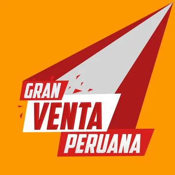 Gran venta Peruana, Peruvian Big Sale spanish text, online sale vector. Stock Illustration