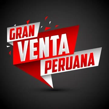 Gran venta Peruana, Peruvian Big Sale spanish text, online sale vector. Stock Illustration