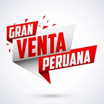 Gran venta Peruana, Peruvian Big Sale spanish text, online sale vector. Ilustración de archivo