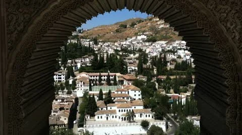Granada Alhambra Arches Video stock 10729317