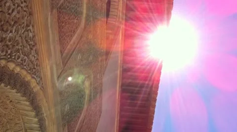 Granada Alhambra Lense Flare Stock Footage