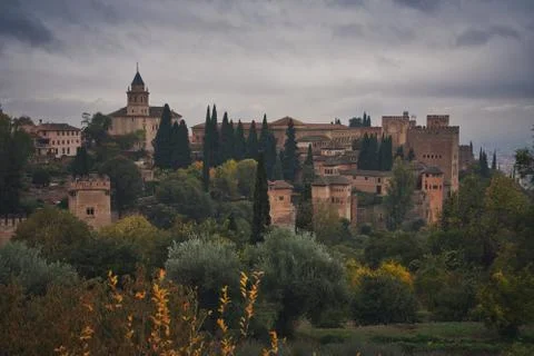 Granada and clouds Stock Photos