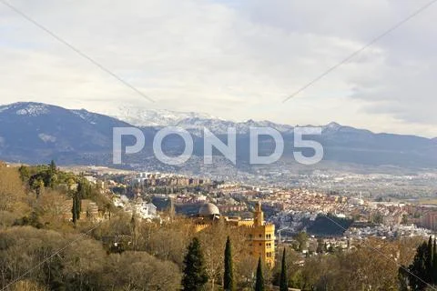 Granada and sierra nevada Stock Photos