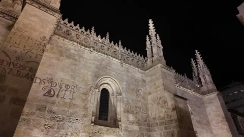 Granada Cathedral at night Stock Footage 296125901