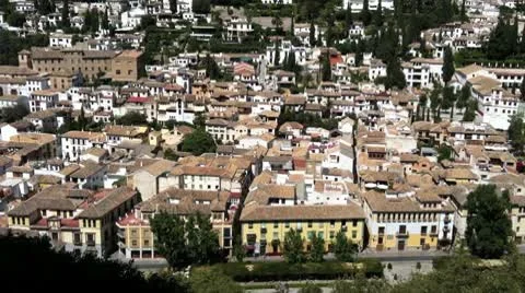Granada Rooftop View from Alhambra Video stock 10729402