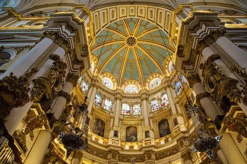 Granada, Spain-October 15, 2018: Exquisite Interiors of landmark Granada Roya Stock Photos