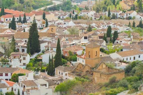 Granada town skyline Stock Photos