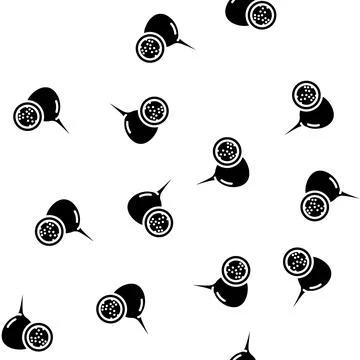 Granadilla fruit glyph vector seamless pattern イラスト素材