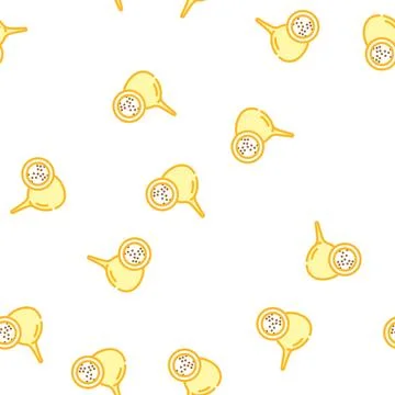 Granadilla fruit vector seamless pattern Stock Illustration