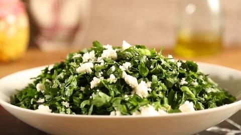Granadine on salad Stock Footage 101629589