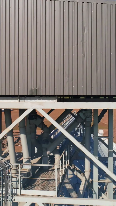Granary grain elevators. Metal tanks for the storage crop.  Stock Footage 288994617