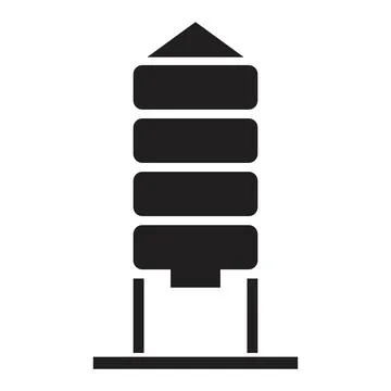 Granary icon vector design template in black color isolated sign on white bac Stock Illustration
