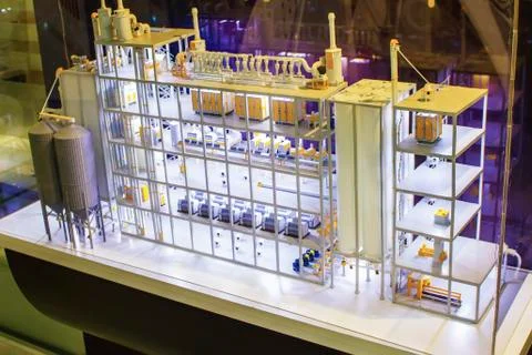 The granary model printed on the 3D printer. Foto stock