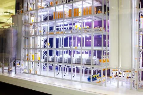 The granary model printed on the 3D printer. Stock Photos