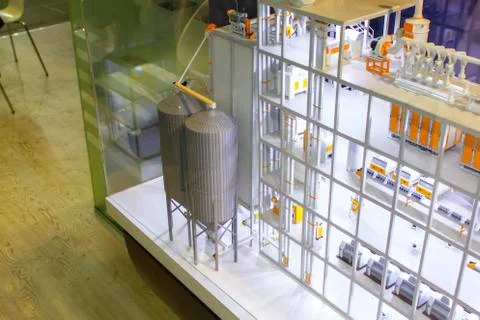 The granary model printed on the 3D printer. Foto stock