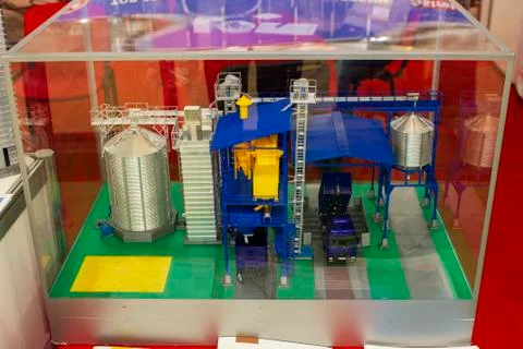 The granary model printed on the 3D printer. Stock Photos