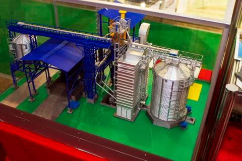 The granary model printed on the 3D printer. Stock Photos