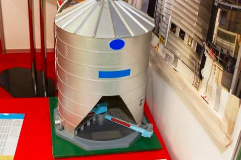 The granary model printed on the 3D printer. Stock Photos
