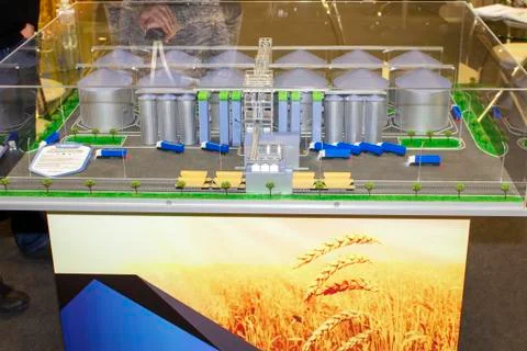 The granary model printed on the 3D printer. Stock Photos