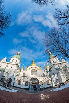 Grand architectural structure cathedral, multiple domes towers, gold crosse.. Foto stock