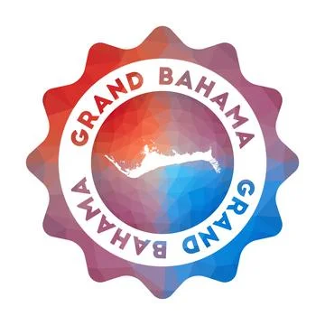 Grand Bahama low poly logo. Colorful gradient travel logo of the island in .. Stock Illustration
