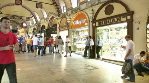 Grand bazaar interior panorama 스톡 동영상 8848539