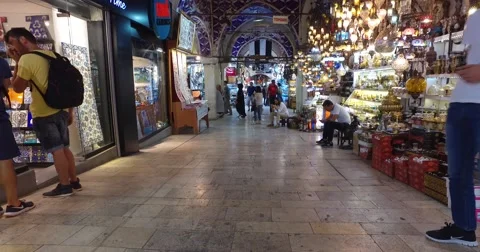 Grand Bazaar in Istanbul Stock Footage 64274029