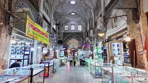 Grand Bazaar or Qeysarie bazaar isfahan Stock Footage 291316338