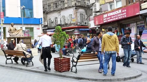 Grand Bazaar streets with shops and people in Istanbul. Istanbul. Turkey Stock Footage 56725218