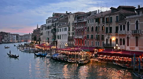 Grand Canale at sunset Stock Footage 62876023