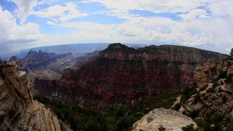 Grand Canyon and cloudscape in the distance Stock Footage 243637268