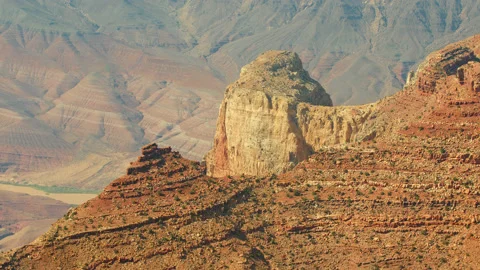 Grand Canyon Close up of White Tip Mountain - Shot from Navajo Point Lookout Stock Footage 168440133