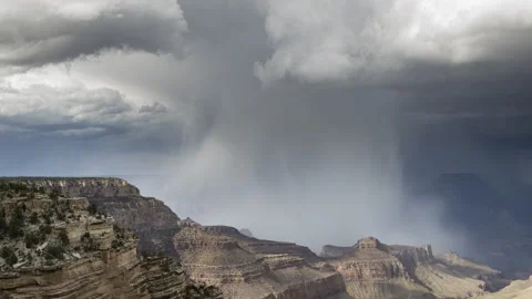 Grand Canyon Cloudburst Stock Footage 342572930