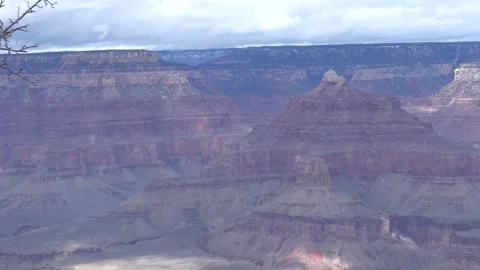 Grand Canyon panoramic view under cloudy skies Stock Footage 321583369