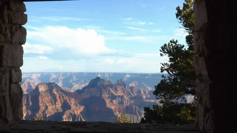 Grand Canyon seen from a window Stock Footage 94382671