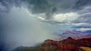 Grand Canyon With Thunderstorm And Lightning Stock Footage